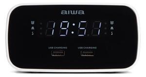 AIWA CRU-19 Rádiós Ébresztő óra USB Töltőportokkal, Fekete EU