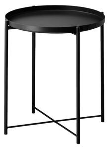 Fekete fém kisasztal éjjeliszekrény - Ø42x52cm Intenso