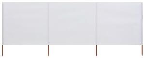 VidaXL 3 paneles homokfehér szövet szélfogó 400 x 80 cm