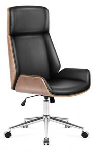 Premium Főnöki szék kényelmes irodai szék Modern Igazgatói szék, fej- és nyaktámasszal, műbőr, fekete