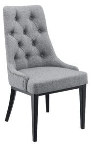 Étkezőszék Chesterfield mintázattal 100 x 53 x 60 cm párnázott szék stabil fémlábak poliészter világosszürke fekete