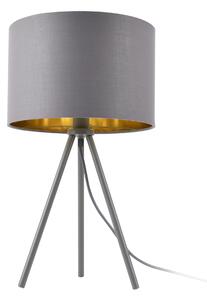 Asztali lámpa Metz 1 x E14 fém/textil 51 cm szürke/arany