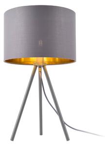 Asztali lámpa Metz 1 x E14 fém/textil 51 cm szürke/arany