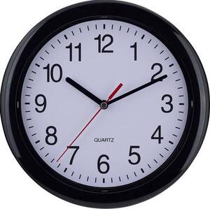 EUROTIME Analóg kvarc falióra, O 25 cm, fekete (22221)