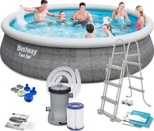 Bestway 57372 kerti medence Felfújható medence Kerek 12362 L Szürke