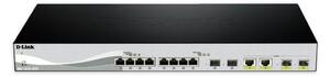 D-Link DXS-1210-12TC/E hálózati kapcsoló Vezérelt L2 10G Ethernet (100/1000/10000) 1U Fekete, Ezüst