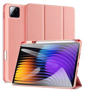 Dux Ducis DOMO tok álló, bőr hatású (aktív FLIP, oldalra nyíló, TRIFOLD, asztali tartó, ceruza tartó) RÓZSASZÍN Xiaomi Pad 7 Pro / Pad 7 (GP-168145)