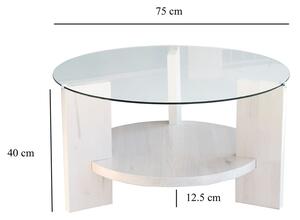 Fehér kerek dohányzóasztal ø 75 cm Mondo – Neostill