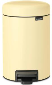 BRABANTIA NewIcon pedálos hulladékgyűjtő szagmentesen záródó Soft-Close fedél műanyag tartály 3L - V méret acél kellemes sárga - 233760