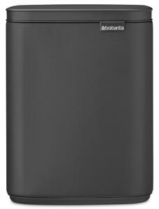 BRABANTIA Bo Waste Bin hulladékgyűjtő felnyitható Soft-Close fedéllel fali/álló műanyag tartály 7L - B méret acél határtalan szürke ásványi textúra - 233722