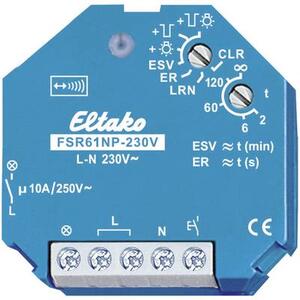 Eltako Kapcsoló működtető FSR61NP-230V Áramlöket kapcsoló 1 csatornás Süllyeszett Kapcsolási teljesítmény (max.) 2000 W Max. hatótáv (szabad területen) 100 m