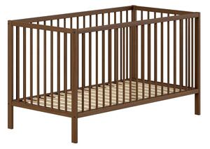Barna bükkfa babaágy levehető oldallal-állítható magassággal 70x140 cm Dino – Vipack