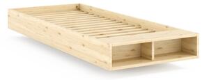Natúr színű borovi fenyő egyszemélyes ágy ágytámla nélkül, ágyráccsal 90x200 cm Merge – Karup