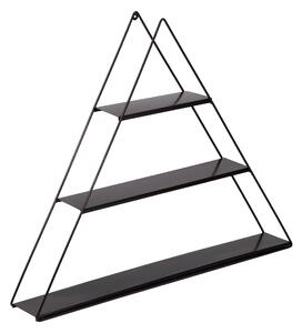 Fali polc Polvijärvi 70x9x59 cm piramis alakú fekete