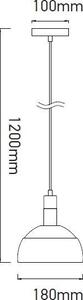V-TAC 3922 Alumínium Csillár Állítható Függeszték - E14, szürke
