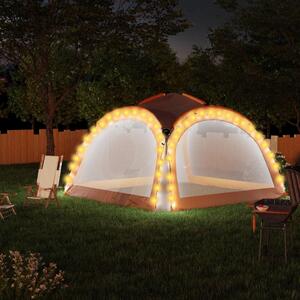 VidaXL szürke és narancs sátor LED-del és 4 oldalfallal 3,6x3,6x2,3 m