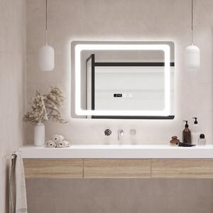 LED-es fürdőszobai tükör Casoli 60x90cm ezüst kerettel