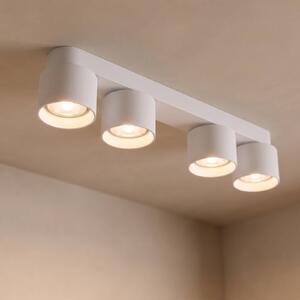 Nordlux Downlight Pitcher, fehér/ezüst, 4 izzós, fém, GU10, dimmelhető, Fehér / opál, Nappali / Étkező, fém, Modern