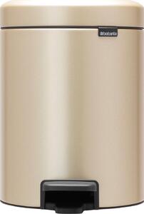 BRABANTIA NewIcon pedálos hulladékgyűjtő szagmentesen záródó Soft-Close fedél műanyag tartály 5L - W méret acél aranyfényű - 304422