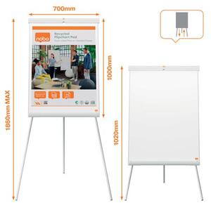 NOBO Premium Plus Flipchart tábla mágneses felület 70x100cm EcoLabel fehér