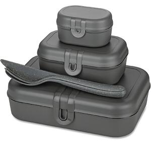 Lunchbox PASCAL READY, zestaw 3 pojemników i sztućce, KOZIOL