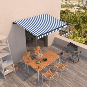 VidaXL kék és fehér kézzel kihúzható napellenző 350 x 250 cm