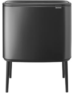 BRABANTIA Bo Touch Bin nyomófedeles szelektív hulladékgyűjtő magasított lábakon álló műanyag tartály 11+23L - X+J méret acél magabiztos szürke - 233548