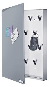 Blomus Kulcstartó szekrény mágneses ajtóval VELIO szürke 40 x 30 cm