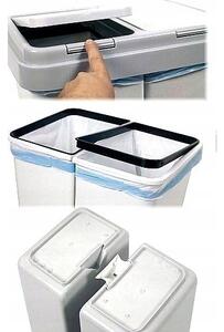 Katex waste bin for sorting with a button, white (656631)