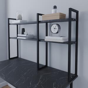 Íróasztal polcos elem Askøy 120x20x74cm márvány fekete