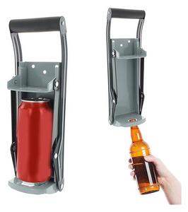 Palackprés (mechanikus működésű, sörnyitó funkció) CAN & PET 0,5L / FÉMPALACK tömörítő SZÜRKE