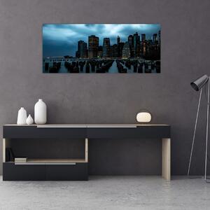 Kép - Kilátás a New York-i felhőkarcolókra (120x50 cm)