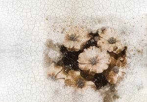 Fotótapéta - Virágok - repedt falak (152,5x104 cm)
