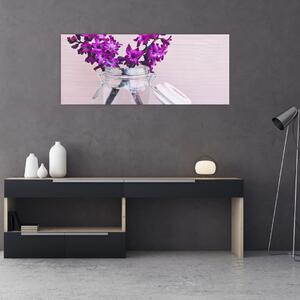 Lila virágok képe (120x50 cm)