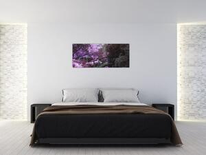 Kép - lila fák (120x50 cm)