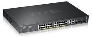 Zyxel GS2220-28HP-EU0101F hálózati kapcsoló Vezérelt L2 Gigabit Ethernet (10/100/1000) Ethernet-áramellátás (PoE) támogatása Fekete
