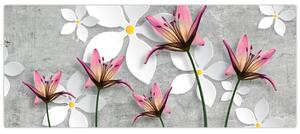 Virágos absztrakció képe (120x50 cm)