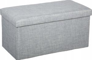 Puff Doble Plegable Tomaz - Gris Claro - 75,7x37,5x38 Cm Atmosphera