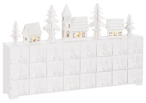 Karácsonyi dekoráció LED MUONIO 24 cm Adventi naptár Fehér