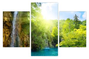 Kép - vízesések az erdőben (90x60 cm)