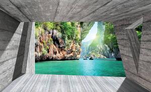 Fotótapéta - Kilátás a vízesésre - természet (152,5x104 cm)