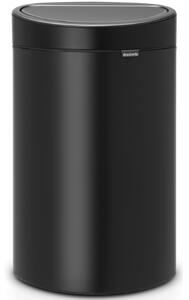 BRABANTIA Touch Bin New Soft-Touch nyomófedeles hulladékgyűjtő belső tartállyal ovális 40L - L méret acél matt fekete - 114946