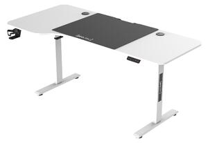 Állítható magasságú asztal Stryn 160x75cm fehér
