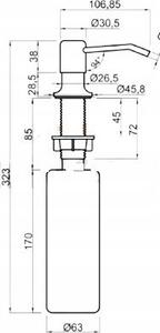 DISPENSER FOR LIQUID SOAP BLACK INVENA