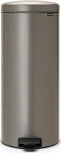 BRABANTIA NewIcon pedálos hulladékgyűjtő szagmentesen záródó Soft-Close fedél műanyag tartály 30L - G méret acél platinaszürke - 114441