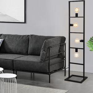 Állólámpa Plauen nappali megvilágítás lámpa design 4 foglalat 142.5 x 31 cm fekete