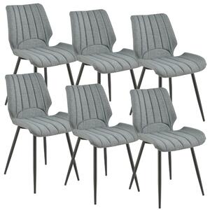 Étkezőszék Pohorje 6 darabos párnázott textil design szék szett 77 x 57,5 x 46 cm sötétszürke