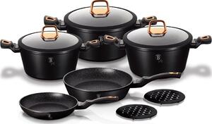 BerlingerHaus BH/1645N Black Rose Collection Edénykészlet - Kovácsolt Alumínium, Matt Fekete, Rose Gold