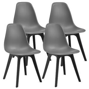 Étkezőszék szett Lendava 4 db design szék műanyag 83x54x48 cm szürke és fekete