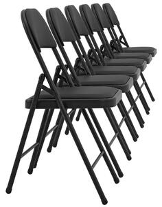 Összecsukható Irodai szék S503 fekete 6 db-os szett